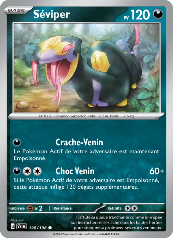 Carte Pokémon Séviper de l'extension Écarlate et Violet