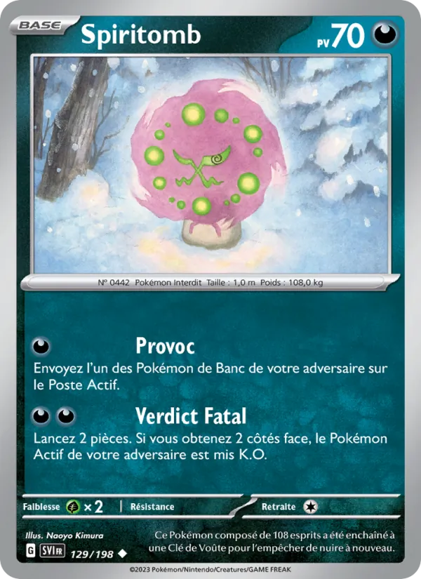 Carte Pokémon Spiritomb de l'extension Écarlate et Violet