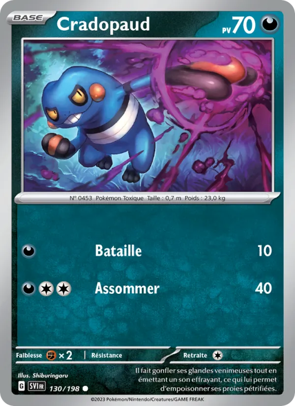 Carte Pokémon Cradopaud de l'extension Écarlate et Violet