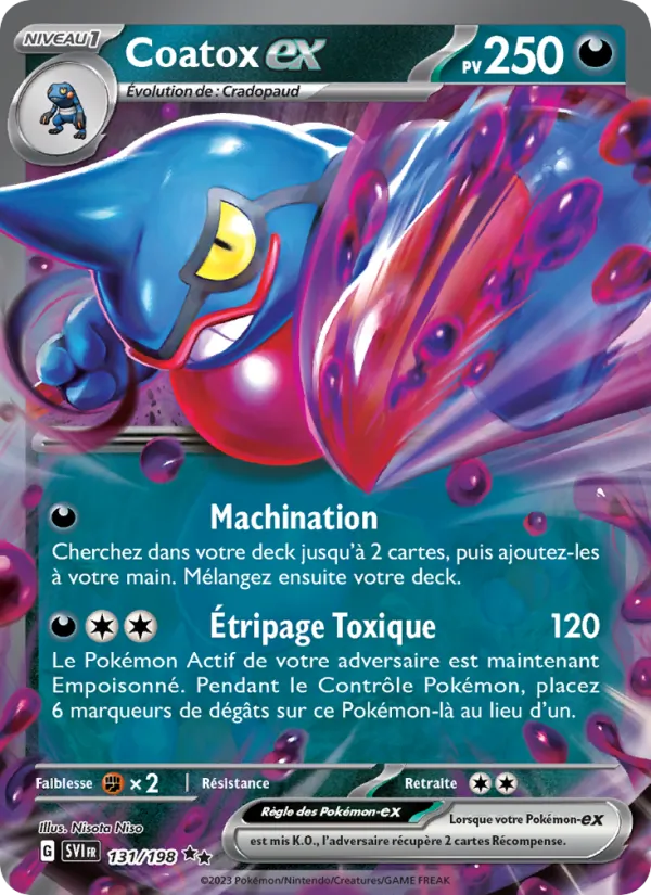 Carte Pokémon Coatox-ex de l'extension Écarlate et Violet