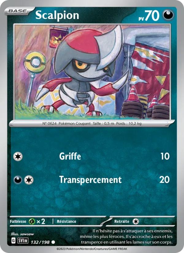 Carte Pokémon Scalpion de l'extension Écarlate et Violet