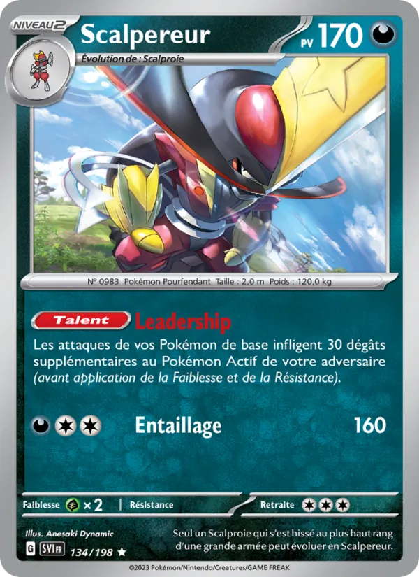 Carte Pokémon Scalpereur de l'extension Écarlate et Violet
