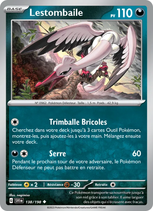 Carte Pokémon Lestombaile de l'extension Écarlate et Violet