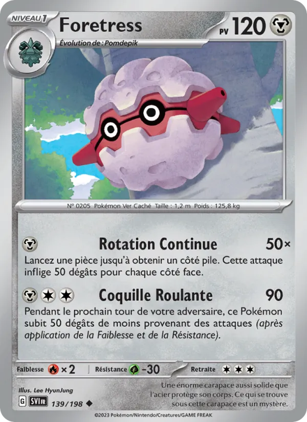 Carte Pokémon Foretress de l'extension Écarlate et Violet