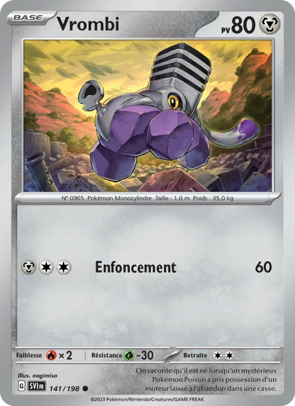 Carte Pokémon Vrombi de l'extension Écarlate et Violet