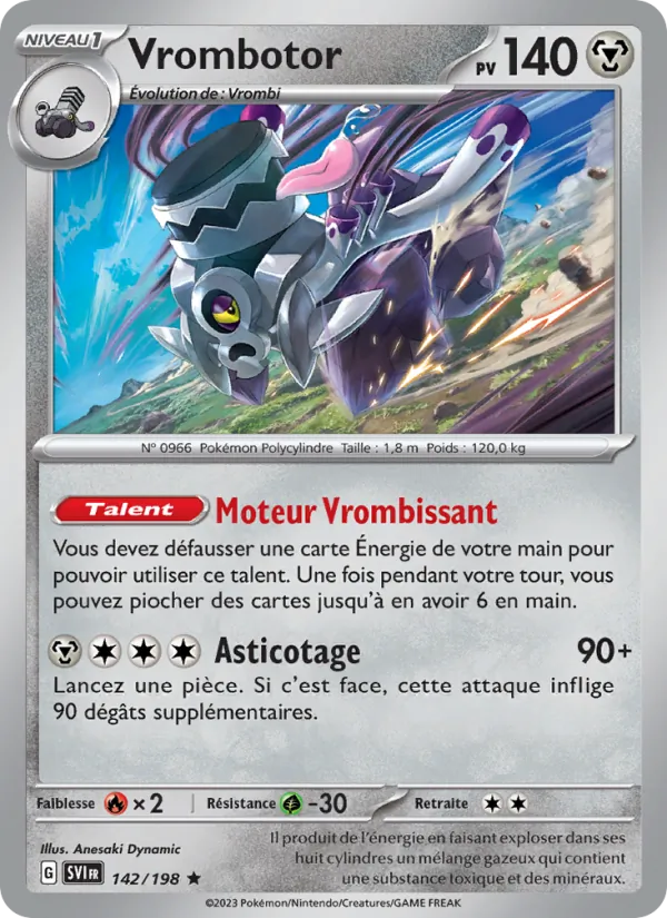 Carte Pokémon Vrombotor de l'extension Écarlate et Violet