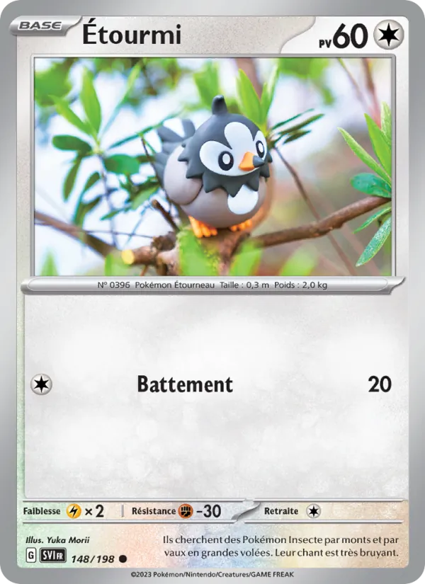 Carte Pokémon Étourmi de l'extension Écarlate et Violet