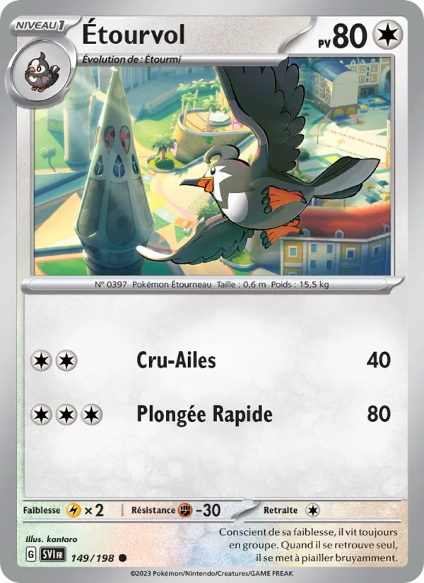 Carte Pokémon Étourvol de l'extension Écarlate et Violet