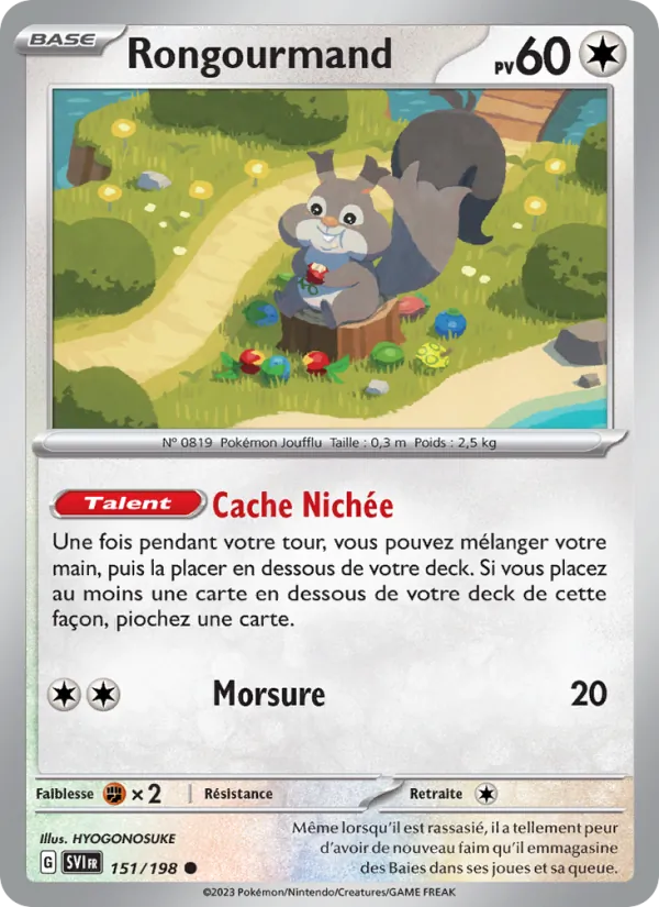 Carte Pokémon Rongourmand de l'extension Écarlate et Violet