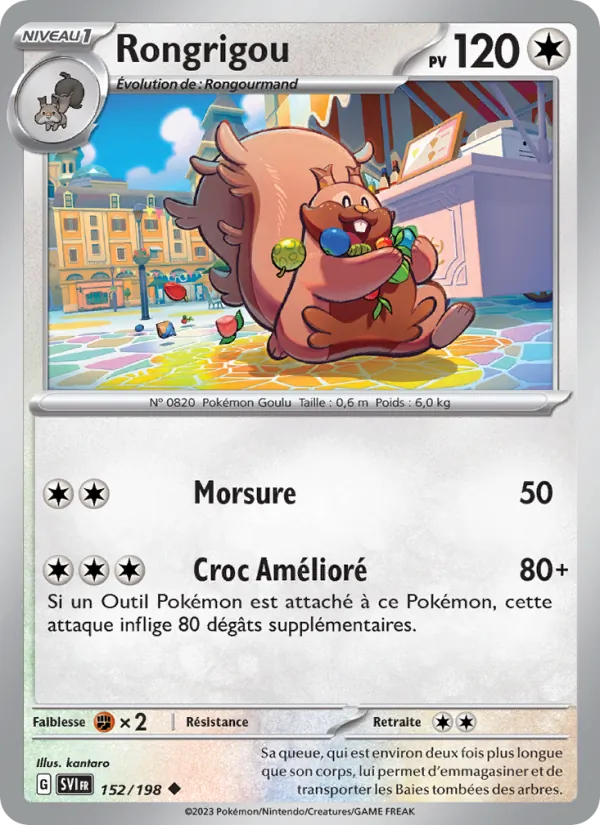 Carte Pokémon Rongrigou de l'extension Écarlate et Violet