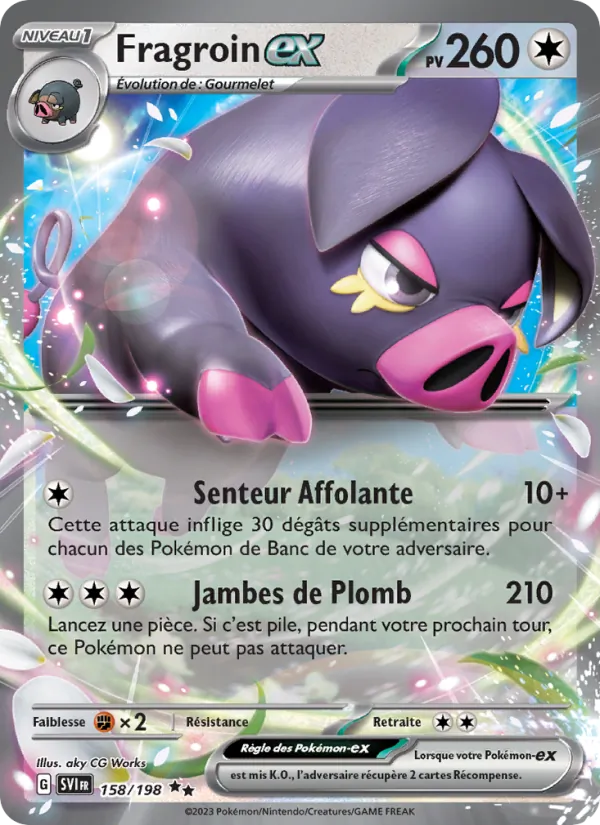 Carte Pokémon Fragroin-ex de l'extension Écarlate et Violet