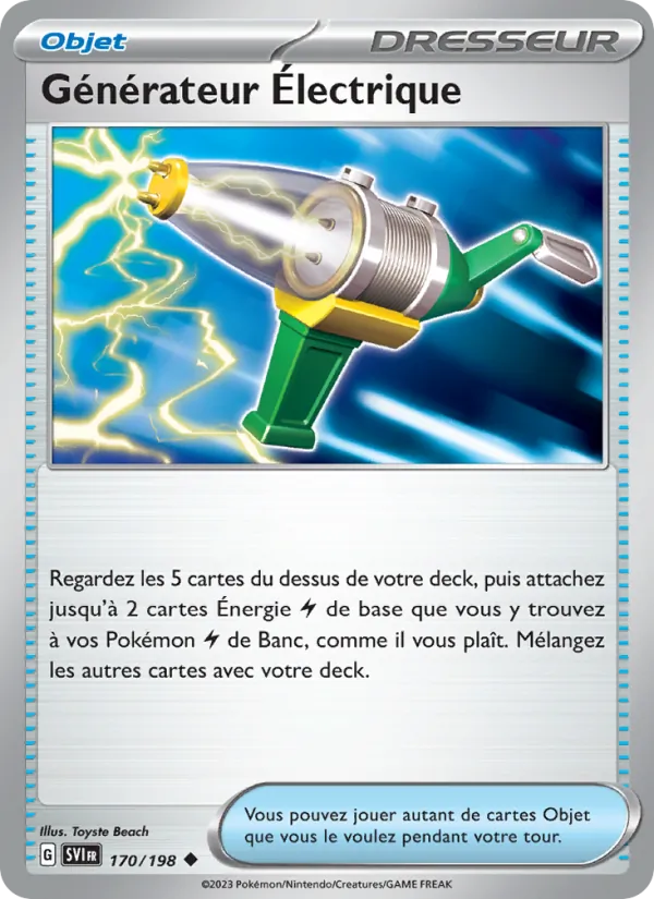 Carte Pokémon Générateur Électrique de l'extension Écarlate et Violet