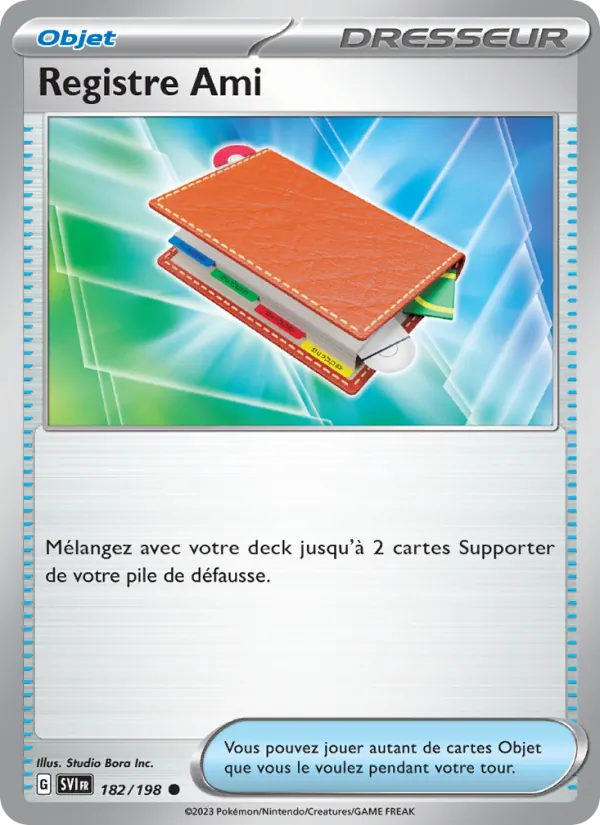 Carte Pokémon Registre Ami de l'extension Écarlate et Violet