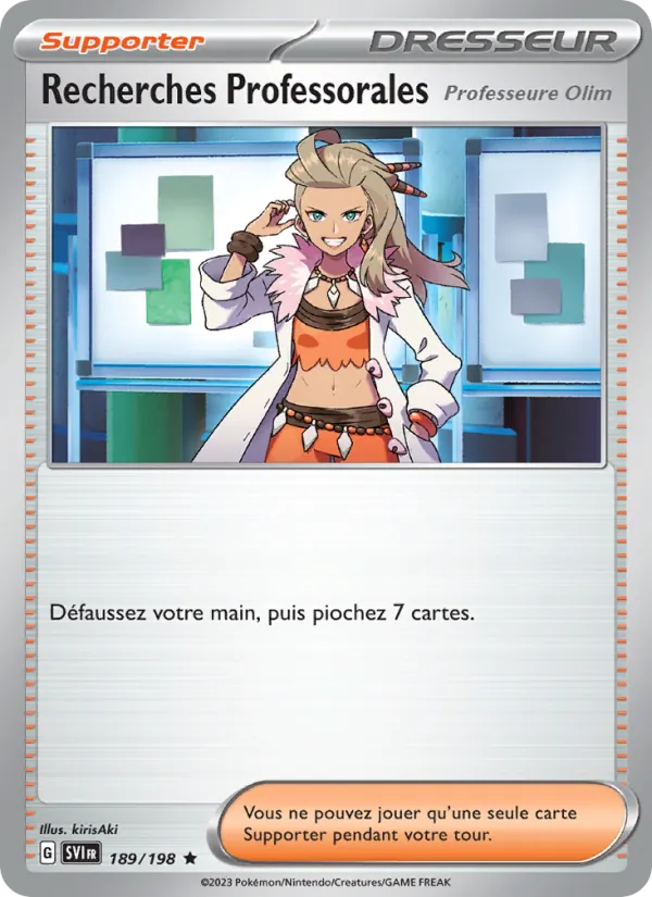 Carte Pokémon Recherches Professorales de l'extension Écarlate et Violet