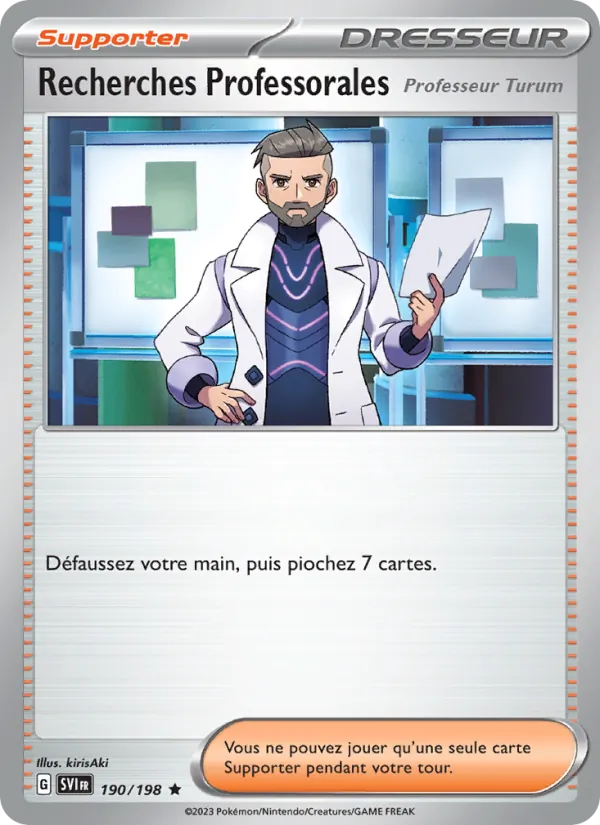 Carte Pokémon Recherches Professorales de l'extension Écarlate et Violet