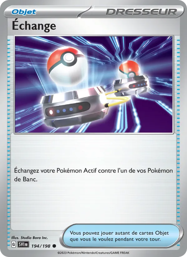 Carte Pokémon Échange de l'extension Écarlate et Violet