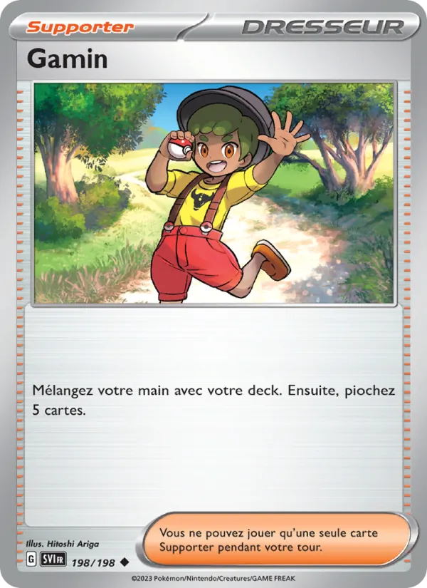 Carte Pokémon Gamin de l'extension Écarlate et Violet