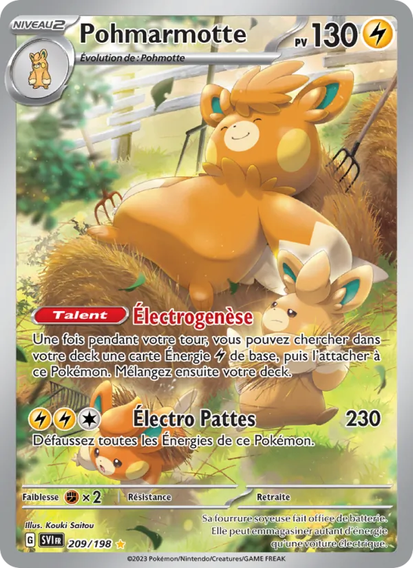 Carte Pokémon Pohmarmotte de l'extension Écarlate et Violet