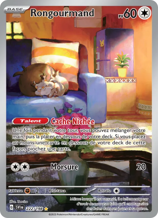 Carte Pokémon Rongourmand de l'extension Écarlate et Violet