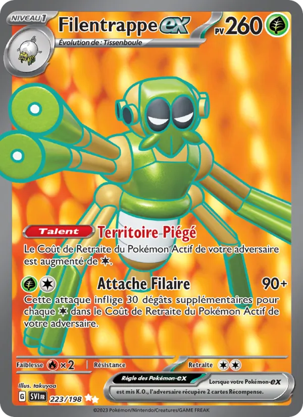 Carte Pokémon Filentrappe-ex de l'extension Écarlate et Violet