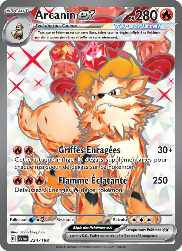 Carte Pokémon Arcanin-ex de l'extension Écarlate et Violet
