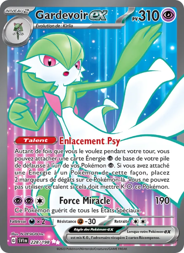 Carte Pokémon Gardevoir-ex de l'extension Écarlate et Violet