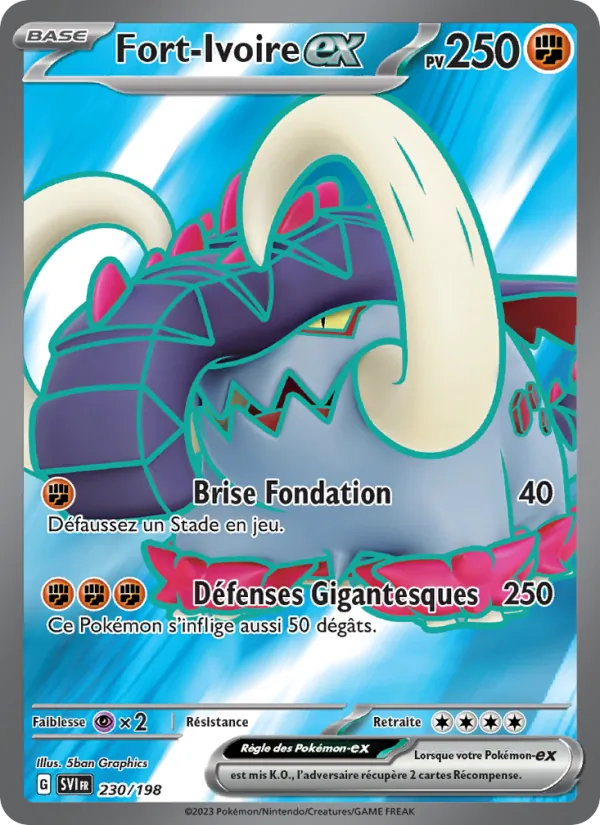 Carte Pokémon Fort-Ivoire-ex de l'extension Écarlate et Violet