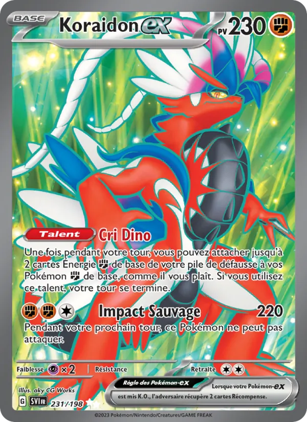 Carte Pokémon Koraidon-ex de l'extension Écarlate et Violet