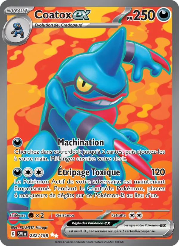 Carte Pokémon Coatox-ex de l'extension Écarlate et Violet