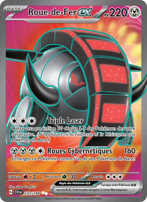 Carte Pokémon Roue-de-Fer-ex de l'extension Écarlate et Violet