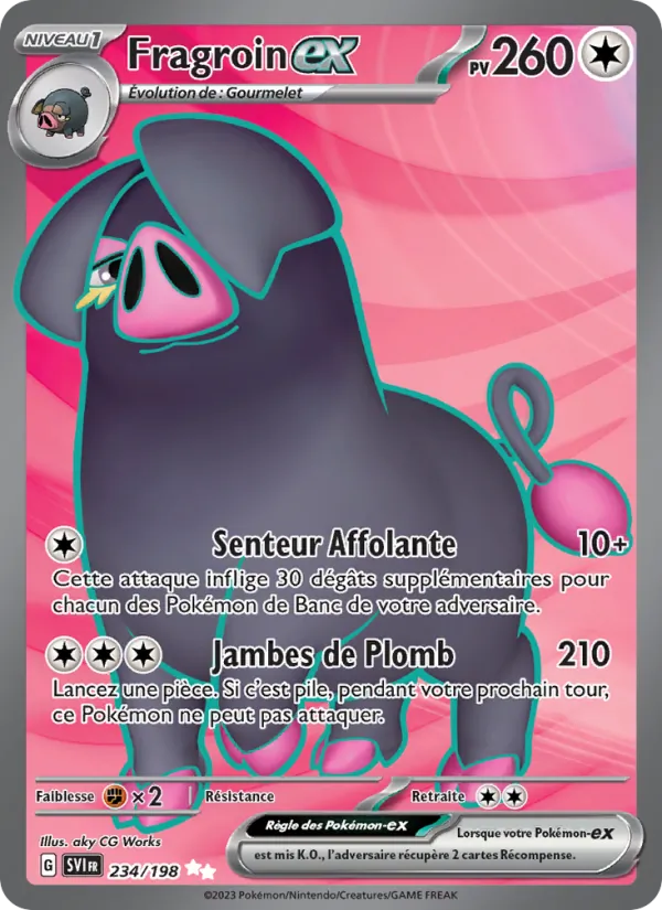 Carte Pokémon Fragroin-ex de l'extension Écarlate et Violet