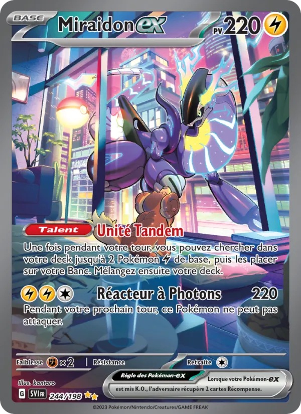 Carte Pokémon Miraidon-ex de l'extension Écarlate et Violet