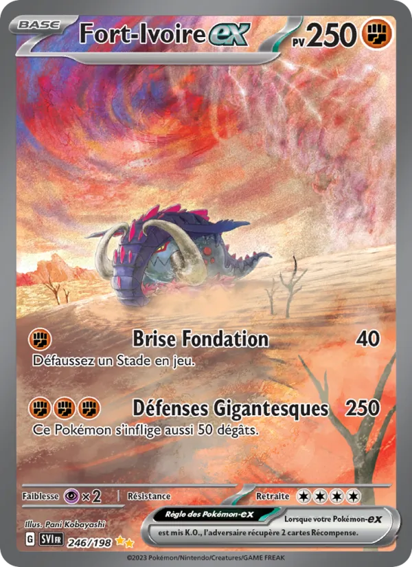 Carte Pokémon Fort-Ivoire-ex de l'extension Écarlate et Violet