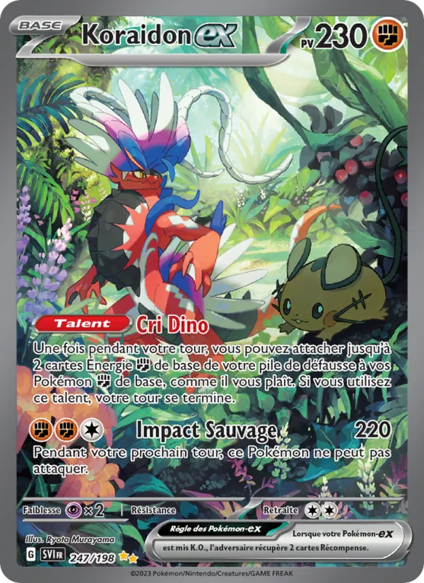 Carte Pokémon Koraidon-ex de l'extension Écarlate et Violet