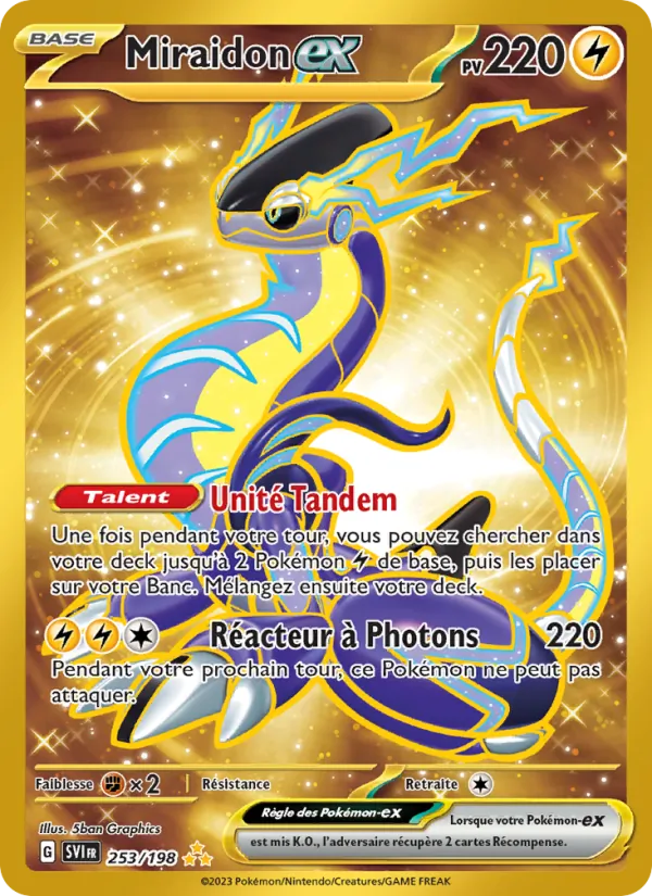 Carte Pokémon Miraidon-ex de l'extension Écarlate et Violet