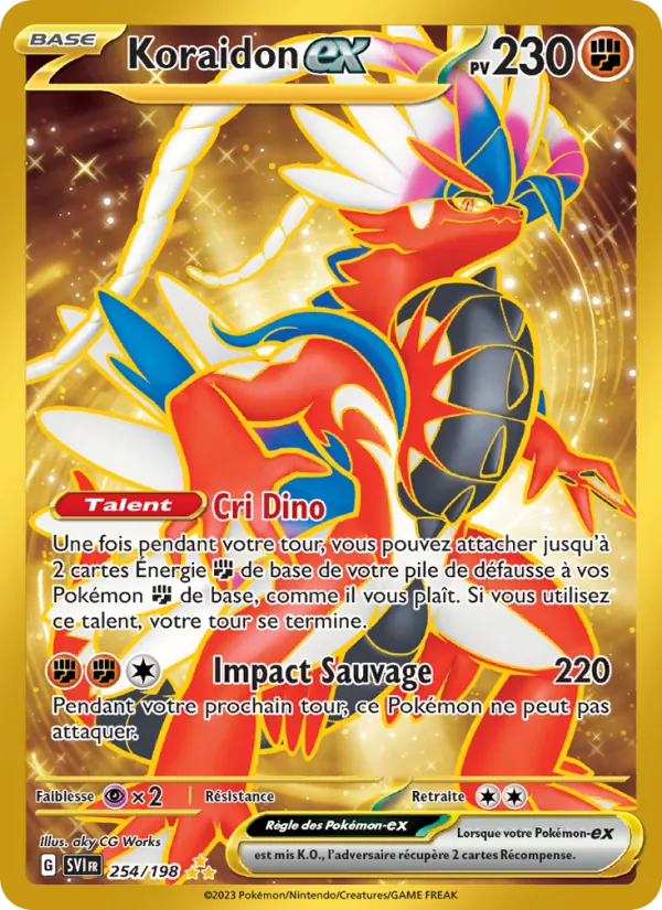 Carte Pokémon Koraidon-ex de l'extension Écarlate et Violet
