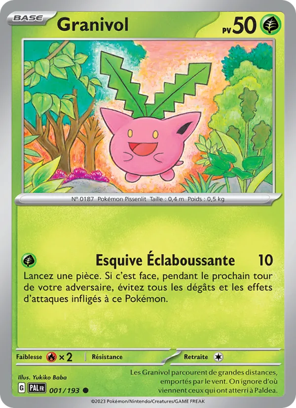 Carte Pokémon Granivol de l'extension Évolutions à Paldea