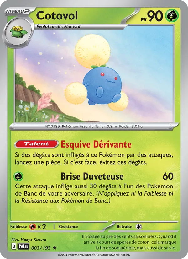 Carte Pokémon Cotovol de l'extension Évolutions à Paldea