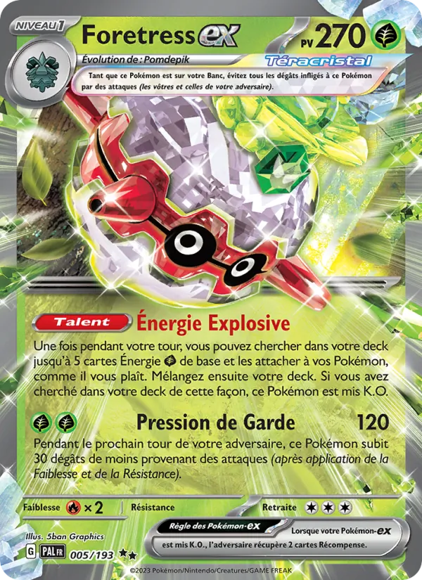 Carte Pokémon Foretress-ex de l'extension Évolutions à Paldea