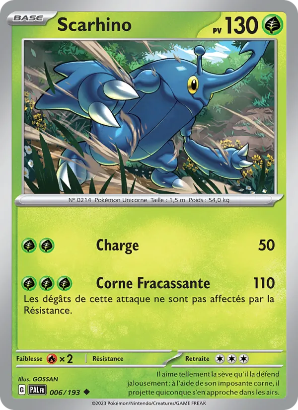 Carte Pokémon Scarhino de l'extension Évolutions à Paldea