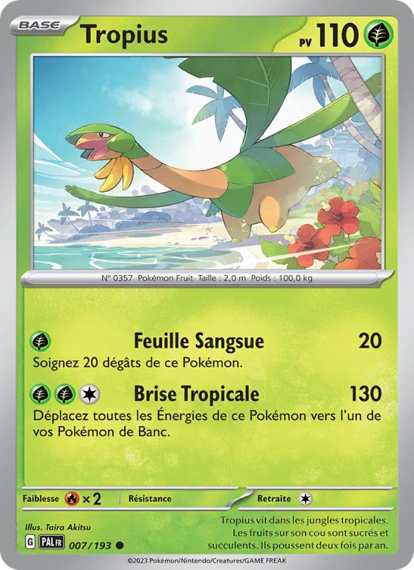Carte Pokémon Tropius de l'extension Évolutions à Paldea