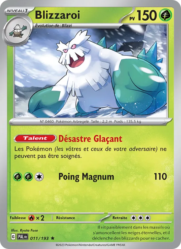 Carte Pokémon Blizzaroi de l'extension Évolutions à Paldea