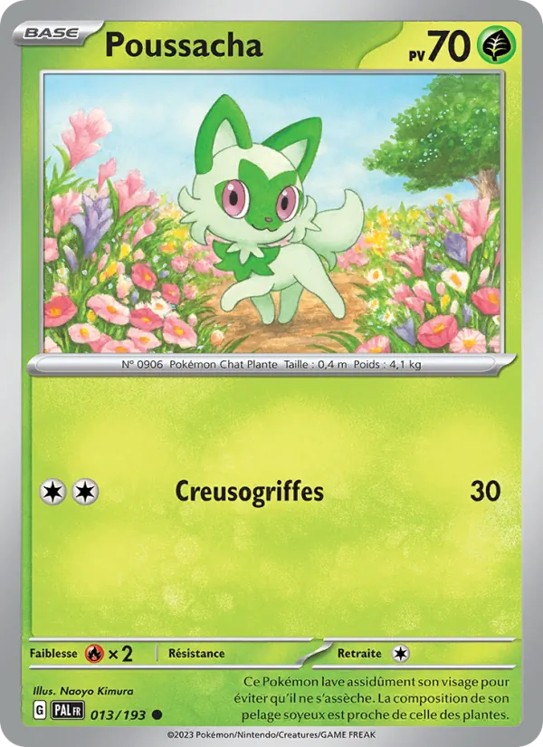 Carte Pokémon Poussacha de l'extension Évolutions à Paldea