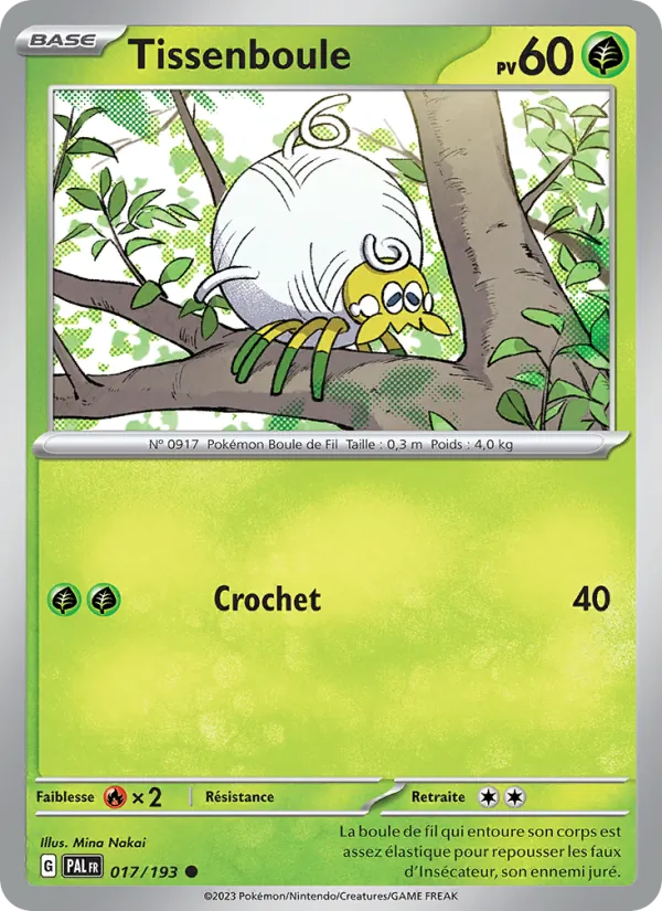 Carte Pokémon Tissenboule de l'extension Évolutions à Paldea