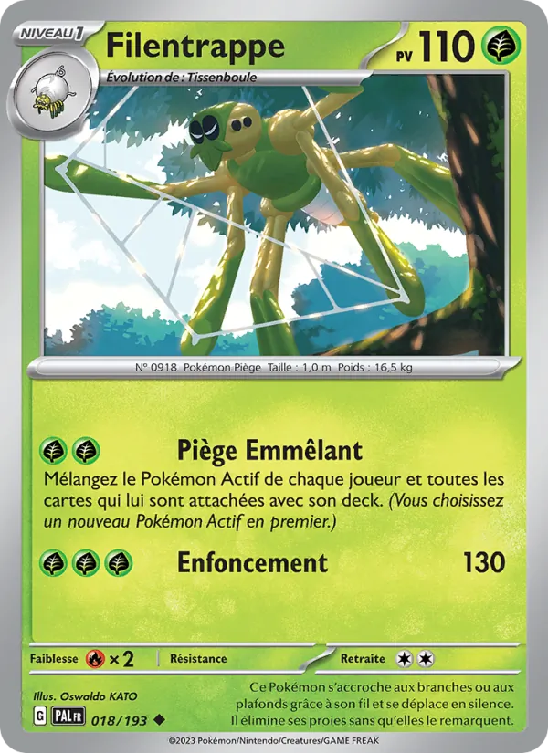 Carte Pokémon Filentrappe de l'extension Évolutions à Paldea