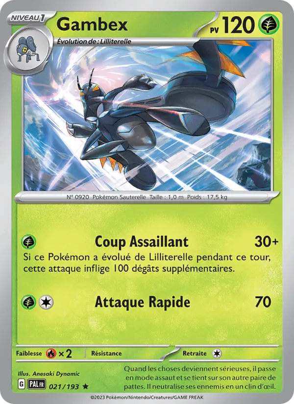 Carte Pokémon Gambex de l'extension Évolutions à Paldea
