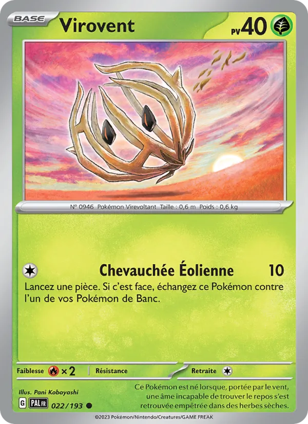 Carte Pokémon Virovent de l'extension Évolutions à Paldea