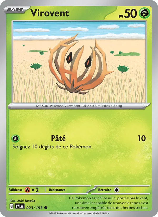 Carte Pokémon Virovent de l'extension Évolutions à Paldea