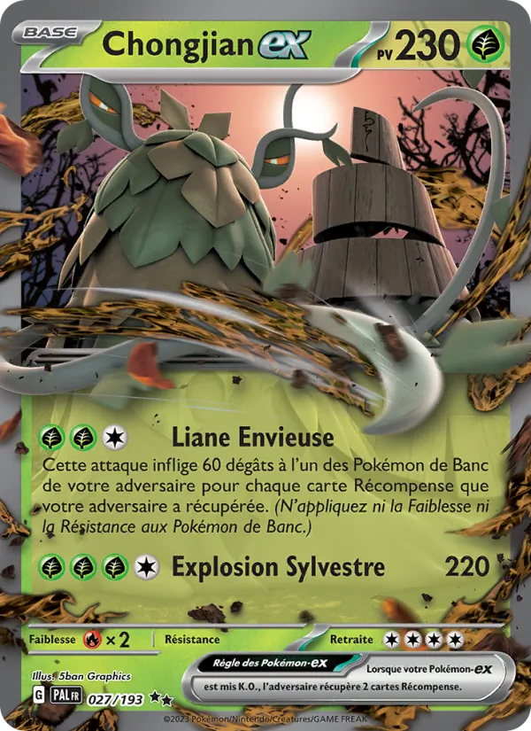 Carte Pokémon Chongjian-ex de l'extension Évolutions à Paldea