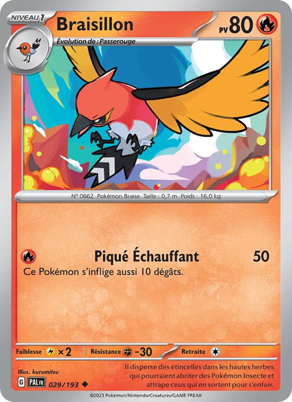 Carte Pokémon Braisillon de l'extension Évolutions à Paldea